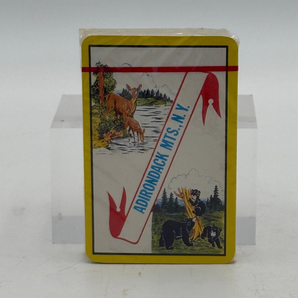Vintage Adirondack Mountains NY Souvenir Playing Cards Sealed Wildlife Deer Bear